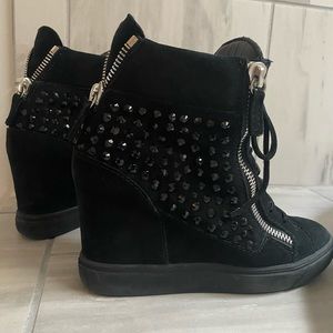 Suede High Top Wedge Sneaker